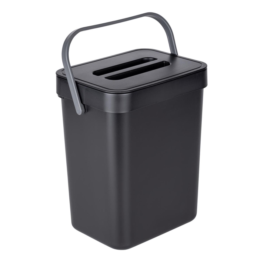 WENKO 55027100 - Odpadkový kôš BLACK OUTDOOR KITCHEN 19x24 cm čierny/šedý/priehľadný