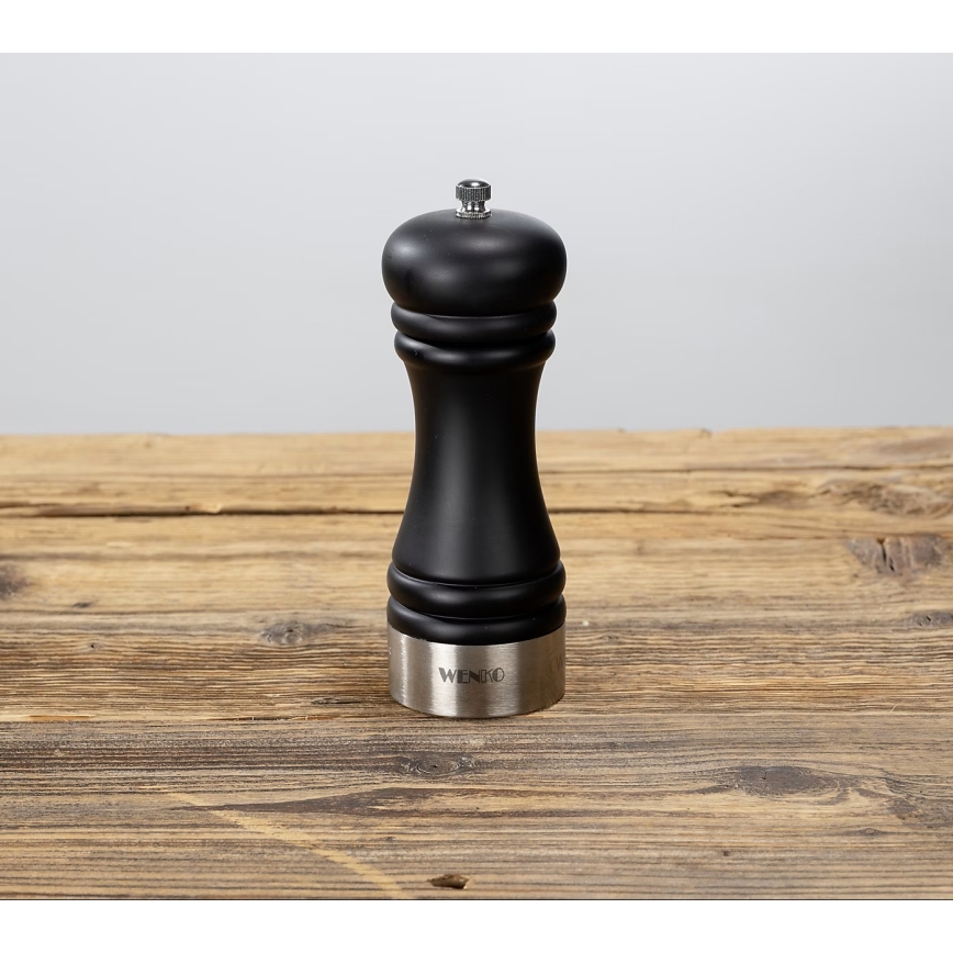 WENKO 55082100-Mlynček na soľ BLACK OUTDOOR KITCHEN 5x17,5 cm strieborná/čierna/biela