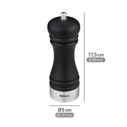 WENKO 55083100-Mlynček na korenie BLACK OUTDOOR KITCHEN 5x17,5 cm čierna/biela
