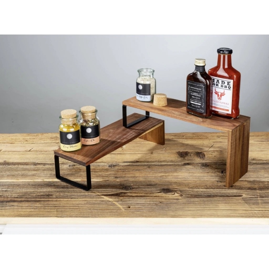 WENKO 55097100-Polica BLACK OUTDOOR KITCHEN 36x16 cm hnedá/čierna