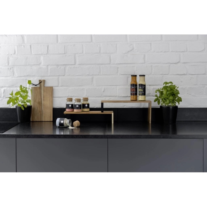 WENKO 55097100-Polica BLACK OUTDOOR KITCHEN 36x16 cm hnedá/čierna