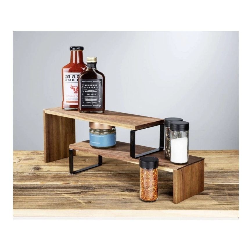 WENKO 55097100-Polica BLACK OUTDOOR KITCHEN 36x16 cm hnedá/čierna