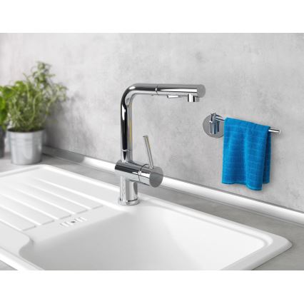WENKO 5639100 - Držiak na utierky TURBO-LOC KÜCHE 23x6,5 cm nerez/strieborná