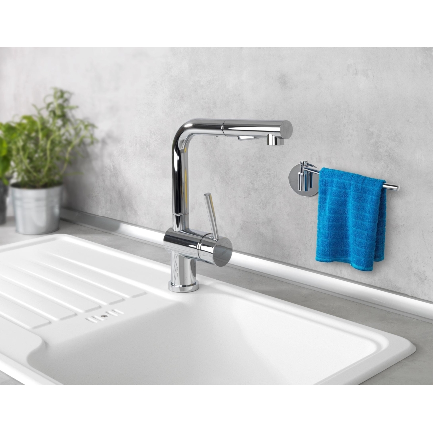 WENKO 5639100 - Držiak na utierky TURBO-LOC KÜCHE 23x6,5 cm nerez/strieborná
