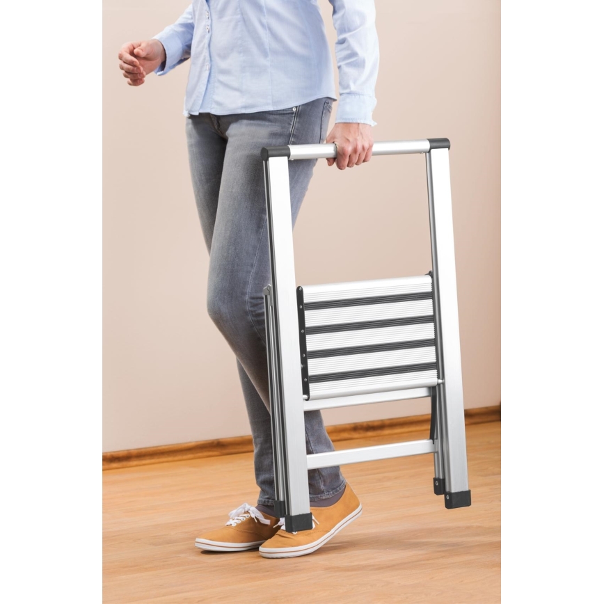WENKO 601011100 - Stupienkový rebrík ALU-DESIGN 44x101 cm strieborná/čierna