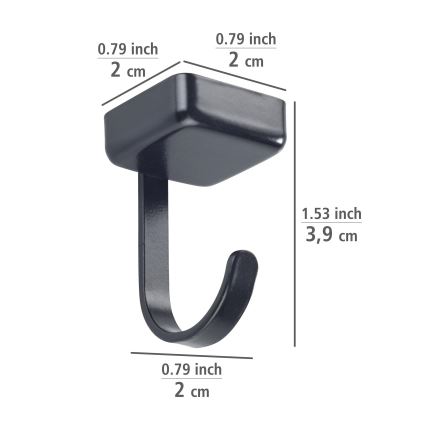 WENKO 71149800 - Háčiky JET 2,2×3,9 cm čierna/strieborná