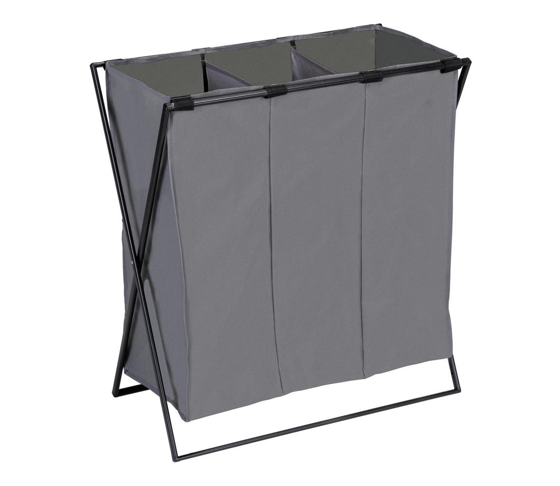 WENKO 71297800 - Kôš na bielizeň TRIO 69x76 cm sivá/čierna 71297800
