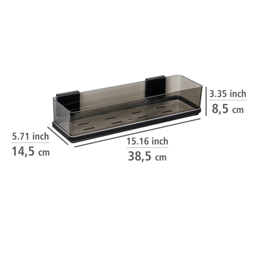 WENKO 71446800 - Polička VACUUM-LOC QUADRO ED 38,5x14,5 cm čierna