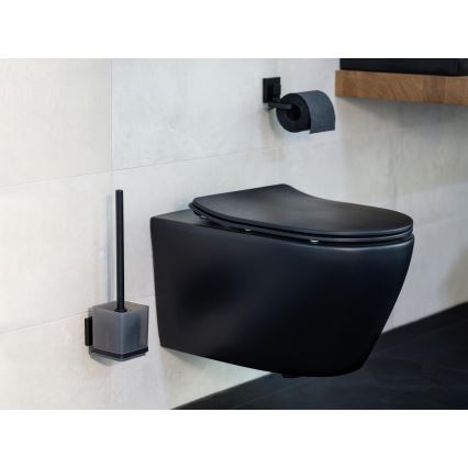 WENKO 71447800 - Držiak toaletného papiera VACUUM-LOC QUADRO ED 14x11 cm čierny