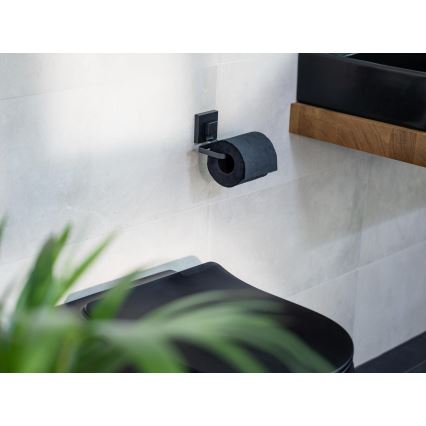 WENKO 71447800 - Držiak toaletného papiera VACUUM-LOC QUADRO ED 14x11 cm čierny