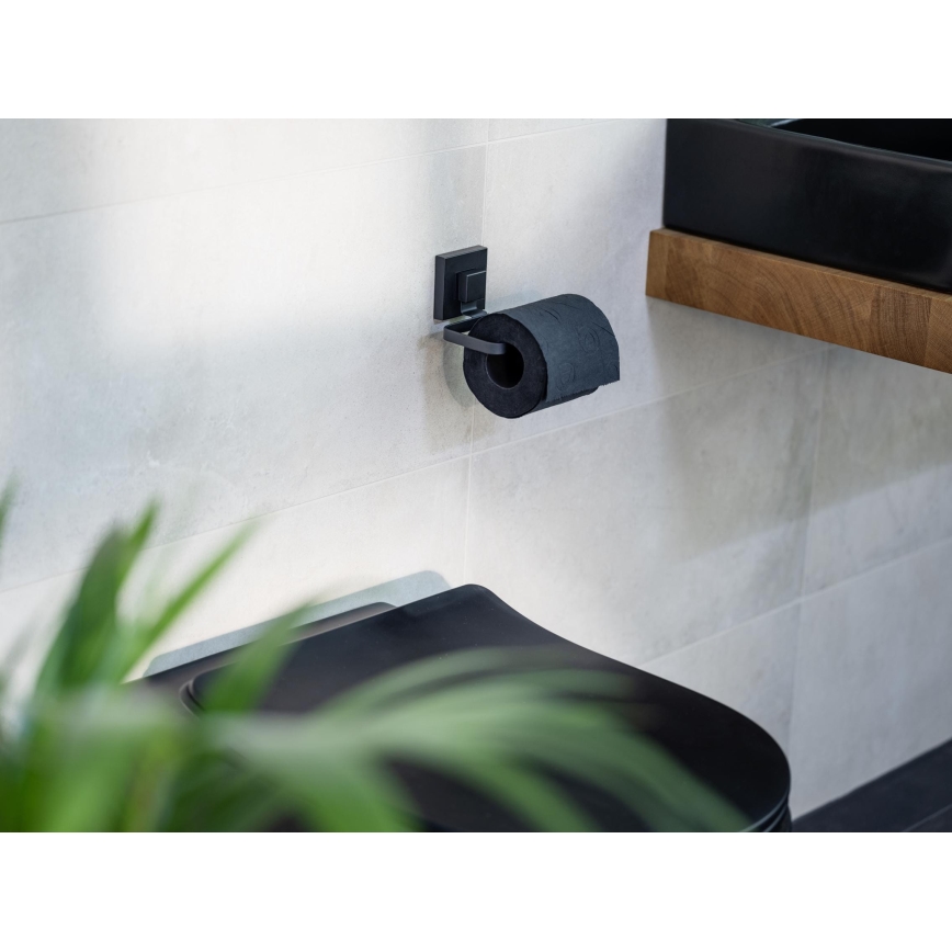 WENKO 71447800 - Držiak toaletného papiera VACUUM-LOC QUADRO ED 14x11 cm čierny