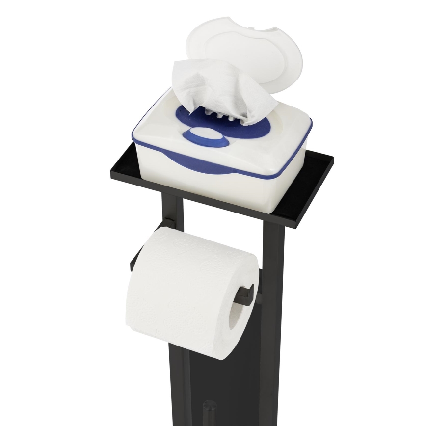 WENKO 71558800 - WC súprava DEBAR 21x70,5 cm nerez/čierna