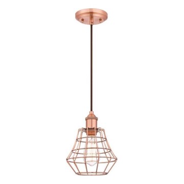 Westinghouse 6105240 - Luster na lanku NATHAN 1xE27/60W/230V pr. 19 cm medený