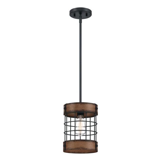 Westinghouse 61179 - Luster na lanku LANGSTON 1xE27/60W/230V barnwood