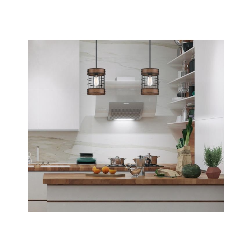 Westinghouse 61179 - Luster na lanku LANGSTON 1xE27/60W/230V barnwood