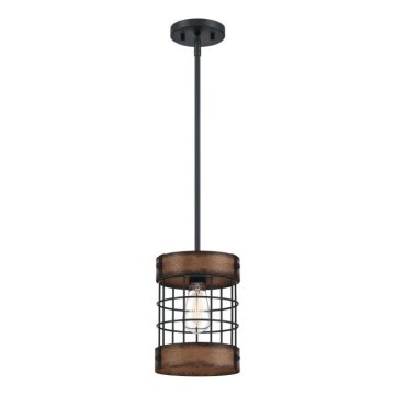 Westinghouse 61179 - Závesný luster so lankom LANGSTON 1xE27/60W/230V priemer 19 cm barnwood