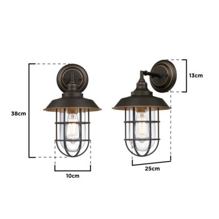 Westinghouse 6121640 - LED vonkajšie nástenné svietidlo IRON HILL 1xE27/60W/230V IP44
