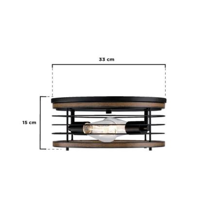 Westinghouse 61250 - Stropné svietidlo ACKTON 2xE27/60W/230V barnwood