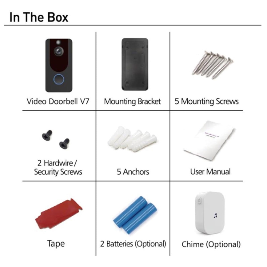 Wi-Fi bezdrôtový zvonček s kamerou 1080p IP64