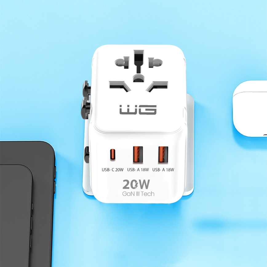 Winner Group - cestovný rýchlonabíjací adaptér Power Delivery 20W biely