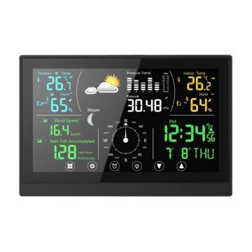 Winner Group - Dotyková meteostanica s farebným LCD displejom 5V/3xAAA + 6xAA