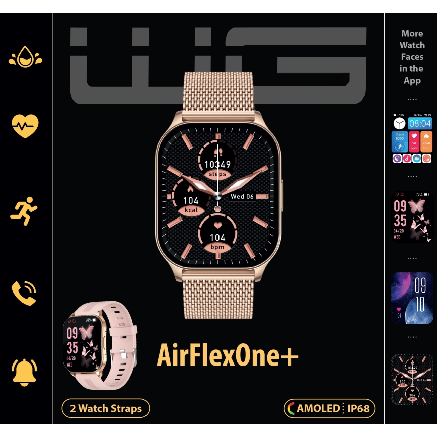 Winner Group - Inteligentné hodinky AirFlexOne+ 300 mAh IP68 zlaté