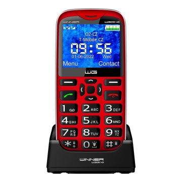 Winner Group - Mobilný telefón pre seniorov 1600 mAh červený