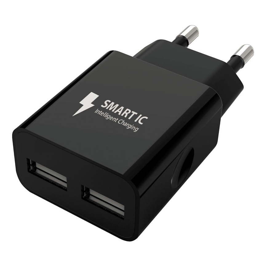 Winner Group - Nabíjací adaptér 2xUSB-A 12W čierna
