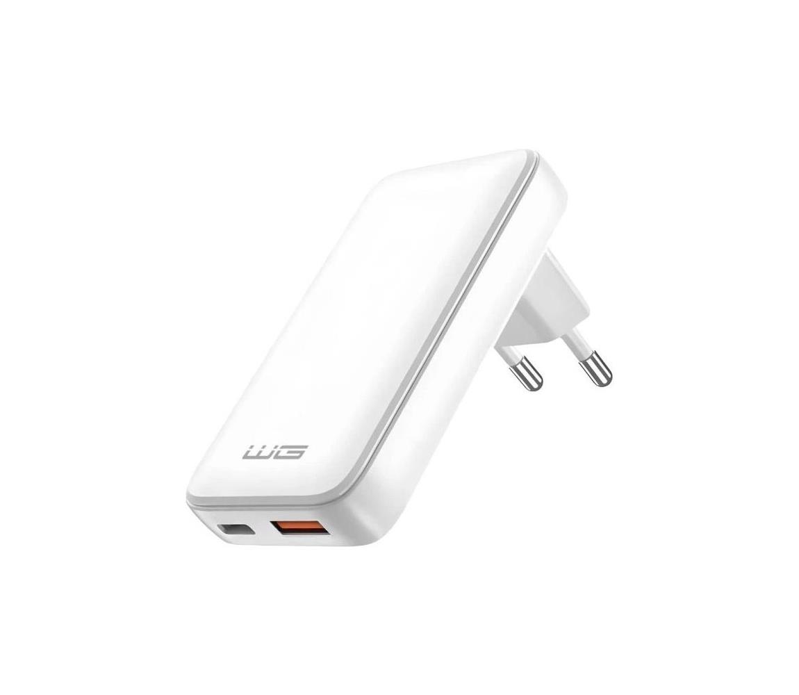Winner Group - Nabíjací adaptér GaN 1× USB-A + 1× USB-C 30 W biely WINSIGA30CAZA