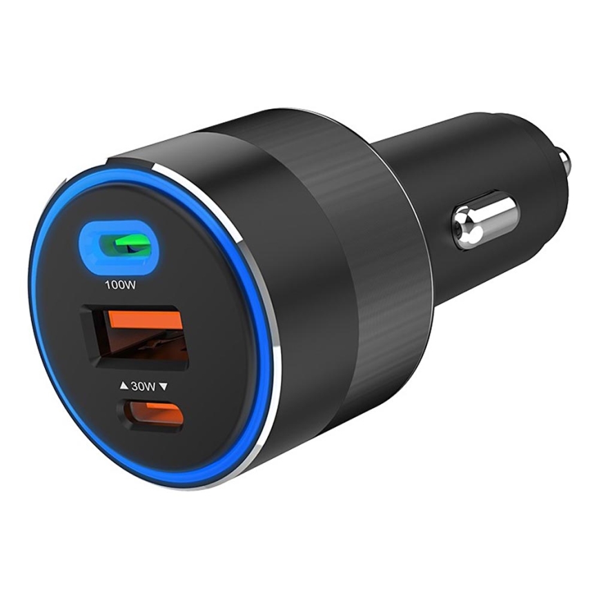 Winner Group - Nabíjačka do auta 2xUSB-C + 1xUSB-A Power Delivery 130W čierna