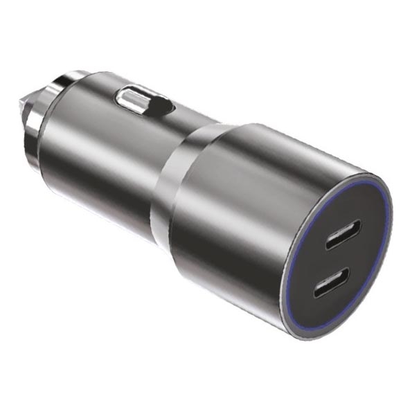 Winner Group - Nabíjačka do auta 2xUSB-C Power Delivery 60W strieborná