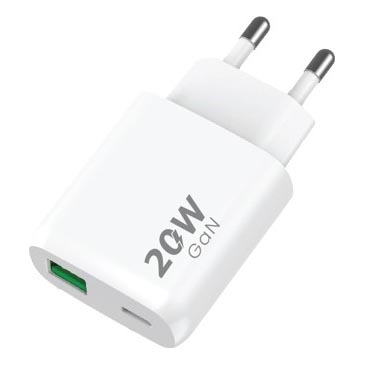 Winner Group - Rychlonabíjací adaptér 1xUSB-C + 1xUSB-A Power Delivery 20W biela