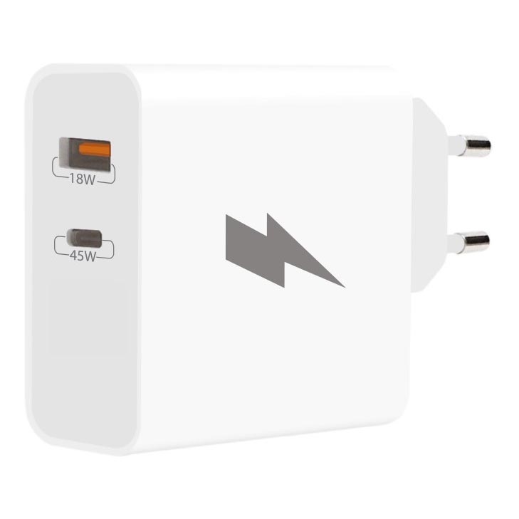 Winner Group - Rychlonabíjací adaptér 1xUSB-C + 1xUSB-A Power Delivery 45W biela