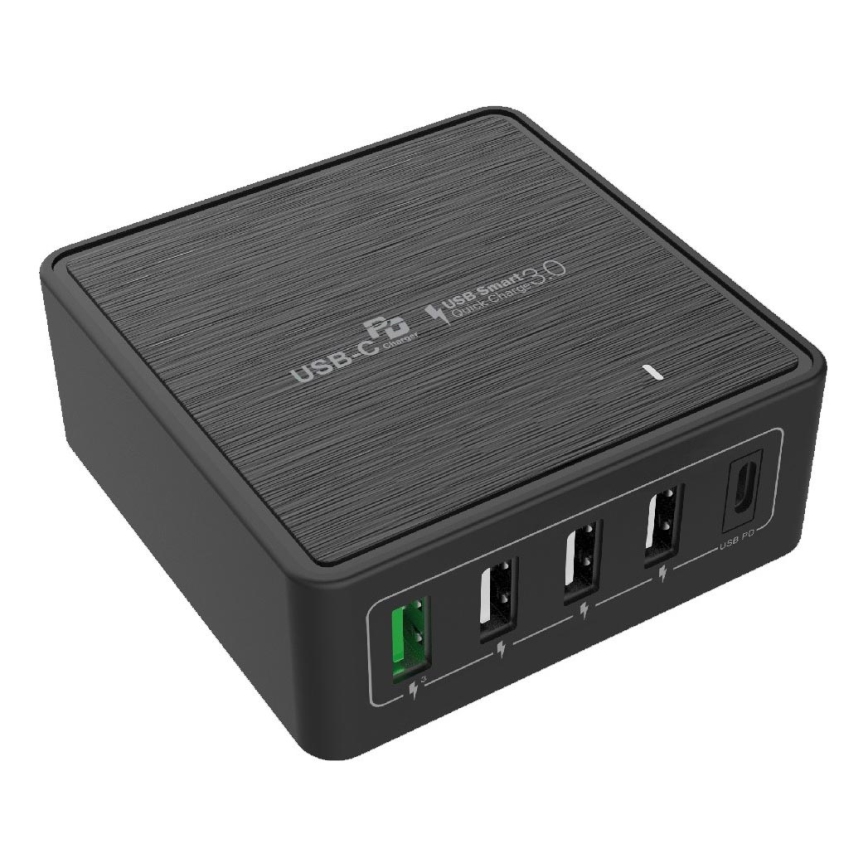 Winner Group - Rychlonabíjací adaptér 5xUSB-C Power Delivery 60W čierna
