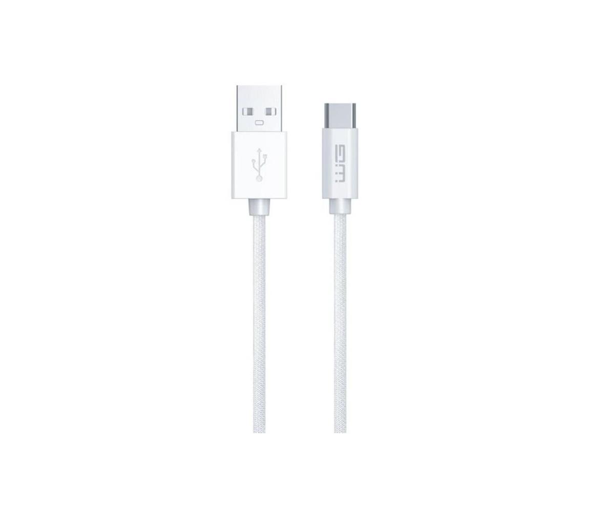 Winner Group - USB kábel USB-C / USB-A 60W 1m biela WINKABCMIWHSB