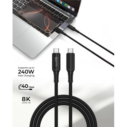 Winner Group - USB kábel USB-C / USB-C 240W 1m čierna