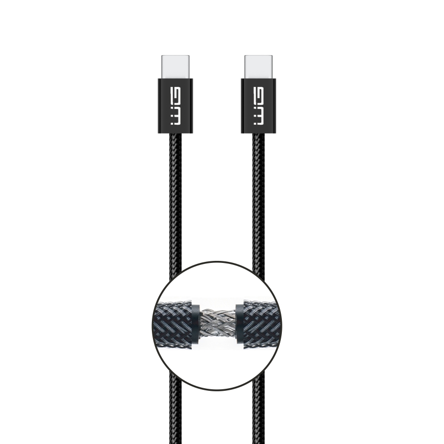 Winner Group - USB kábel USB-C / USB-C 60W 3m čierna