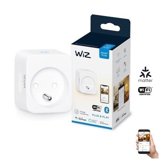 WiZ - Inteligentná zásuvka E 2300W + powermeter Wi-Fi