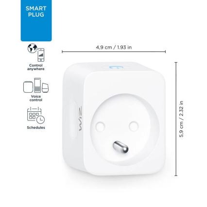 WiZ - Inteligentná zásuvka E 2300W Wi-Fi