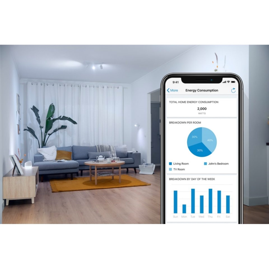 WiZ - Inteligentná zásuvka F 2300W + powermetr Wi-Fi SCHUKO