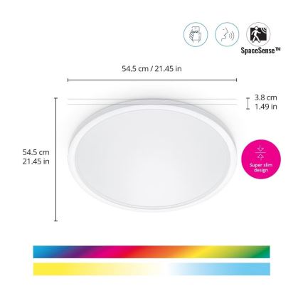 WiZ - LED RGB Stmievateľné stropné svietidlo SUPERSLIM LED/32W/230V 2700-6500K Wi-Fi biela