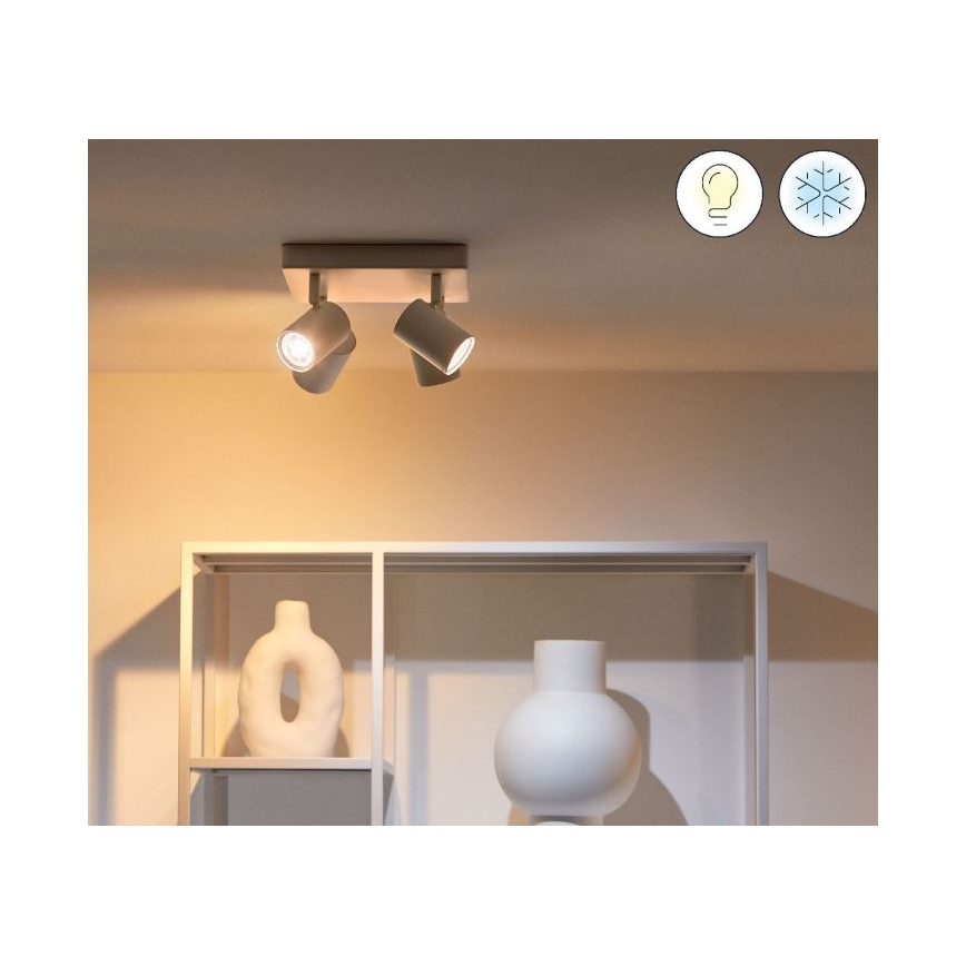 WiZ - LED RGBW Stmievateľné bodové svietidlo IMAGEO 4xGU10/4,9W/230V 2200-6500K Wi-Fi CRI 90 biela