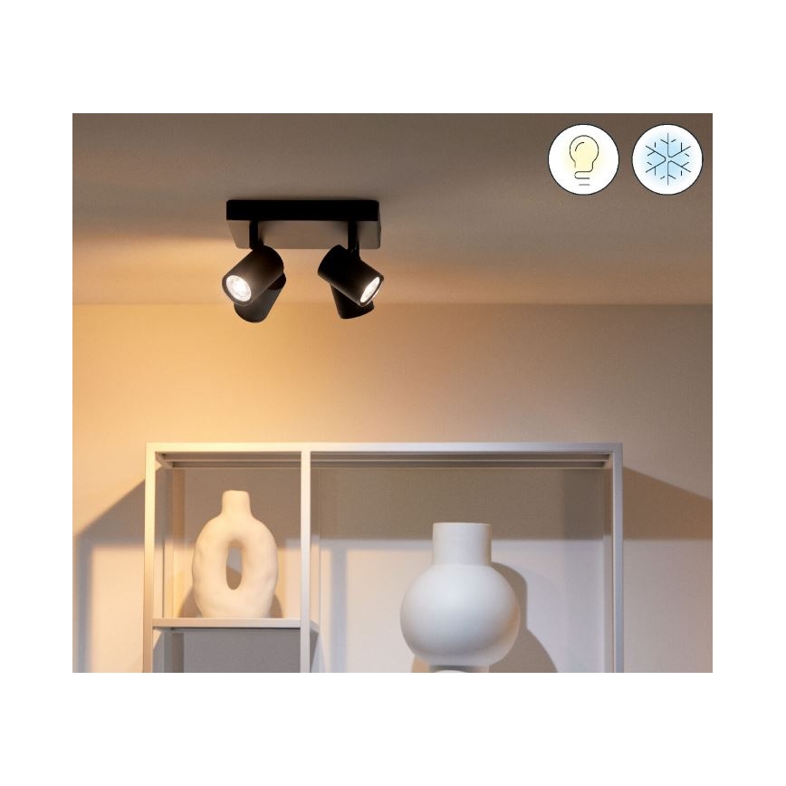 WiZ - LED RGBW Stmievateľné bodové svietidlo IMAGEO 4xGU10/4,9W/230V 2200-6500K Wi-Fi CRI 90 čierna