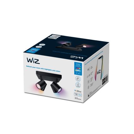 WiZ - LED RGBW Stmievateľné bodové svietidlo IMAGEO 4xGU10/4,9W/230V 2200-6500K Wi-Fi CRI 90 čierna