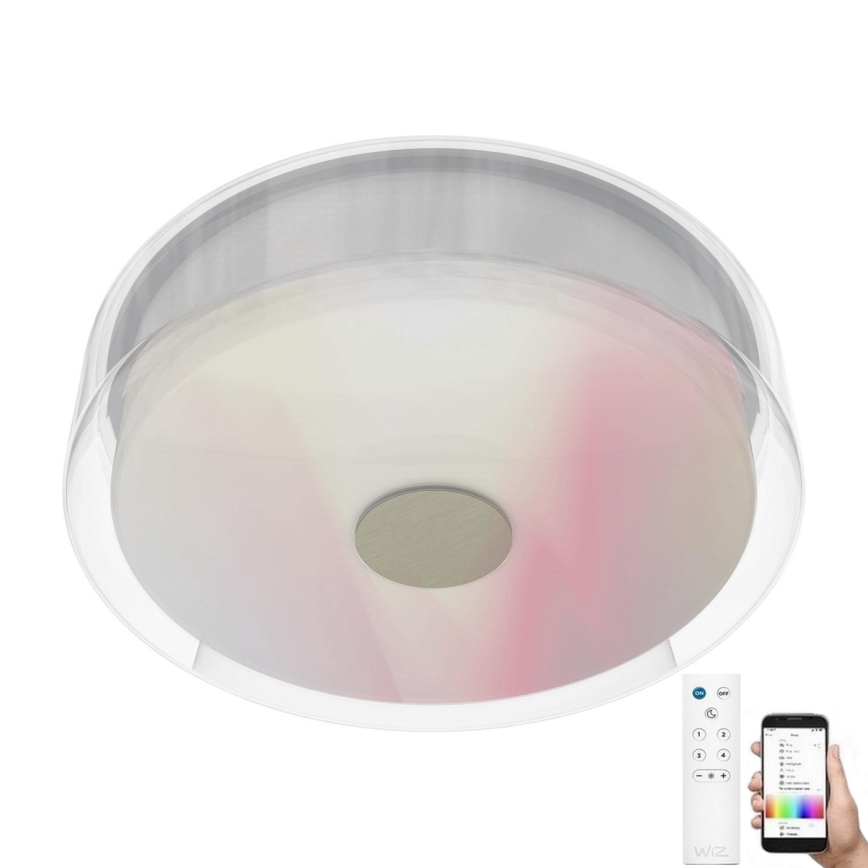 WiZ - LED RGBW Stmievateľné kúpeľňové stropné svietidlo LUNAR LED/23W/230V IP23 Wi-Fi + diaľkové ovládanie