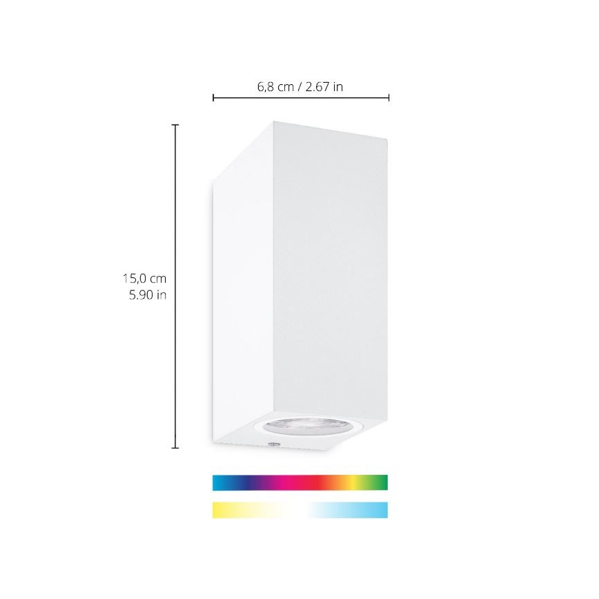 WiZ - LED RGBW Stmievateľné nástenné svietidlo UP&DOWN 2xGU10/4,7W/230V 2200-6500K Wi-Fi CRI 90 biela