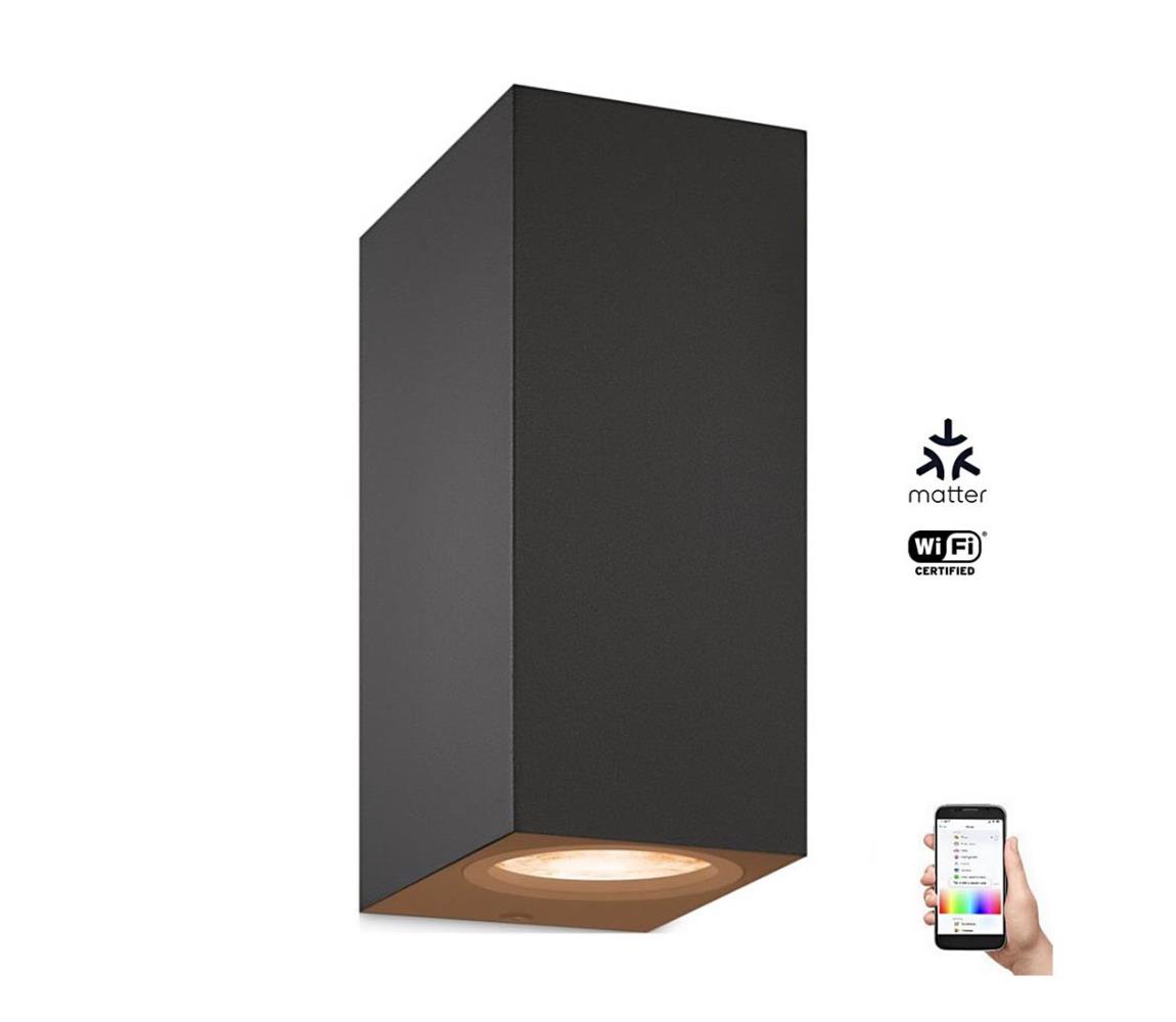 WiZ -LED RGBW Stmievateľné nástenné svietidlo UP&DOWN 2xGU10/4,7W/230V čierna Wi-Fi 8719514554610
