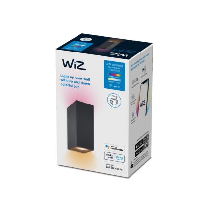 WiZ -LED RGBW Stmievateľné nástenné svietidlo UP&DOWN 2xGU10/4,7W/230V 2200-6500K Wi-Fi CRI 90 čierna