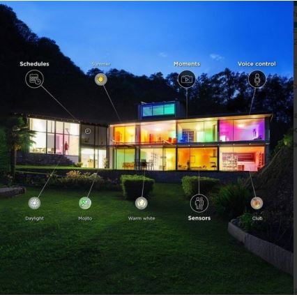 WiZ - LED RGBW Stmievateľné kúpeľňové stropné svietidlo LUNAR LED/23W/230V IP23 Wi-Fi + diaľkové ovládanie