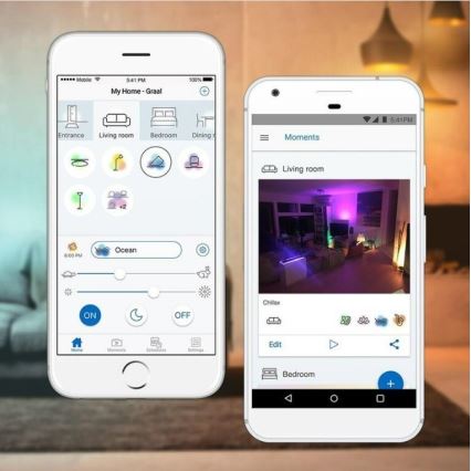 WiZ - LED RGBW Stmievateľné kúpeľňové stropné svietidlo LUNAR LED/23W/230V IP23 Wi-Fi + diaľkové ovládanie